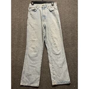 Agolde Womens Pinch Waist Jeans Size 27 Blue Straight Leg Distressed (see photo)